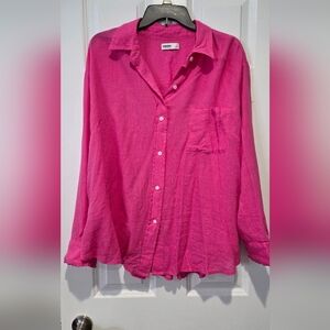 Sonoma Women's Pink Linen Casual Shirt